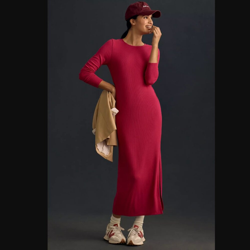 NWOT Bordeaux Long-Sleeve Maxi Dress, Size Medium